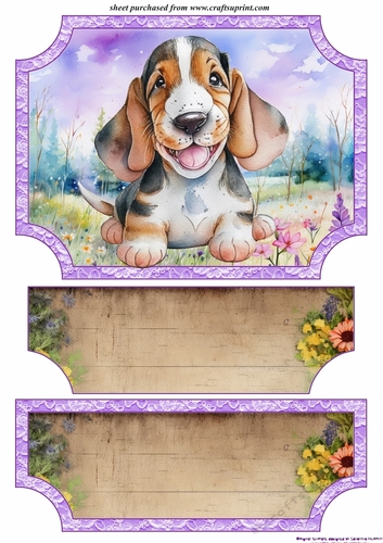 Floral happy puppy easel topper and layered stopper (no base included)1