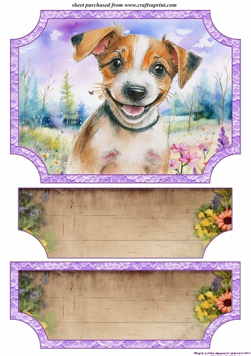 Floral happy puppy easel topper and layered stopper (no base included)2