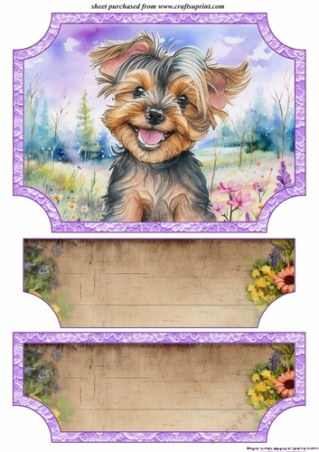 Floral happy puppy easel topper and layered stopper (no base included)4