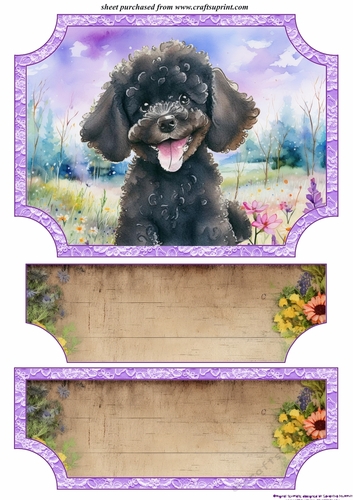 Floral happy puppy easel topper and layered stopper (no base included)6