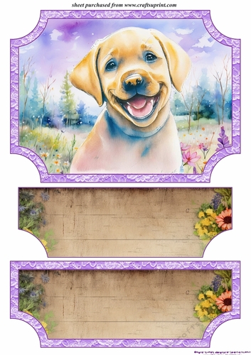 Floral happy puppy easel topper and layered stopper (no base included)8