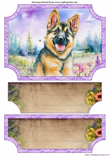 Floral happy puppy easel topper and layered stopper (no base included)9
