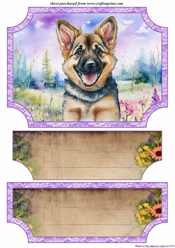 Floral happy puppy easel topper and layered stopper (no base included)10