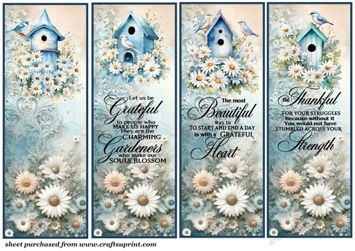 4 Daisy and bird bookmarks 2