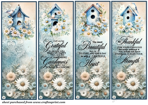 4 Daisy and bird bookmarks 3