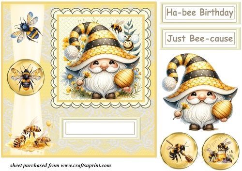 Bee gnome card front 1