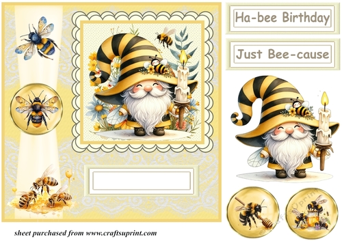 Bee gnome card front 4