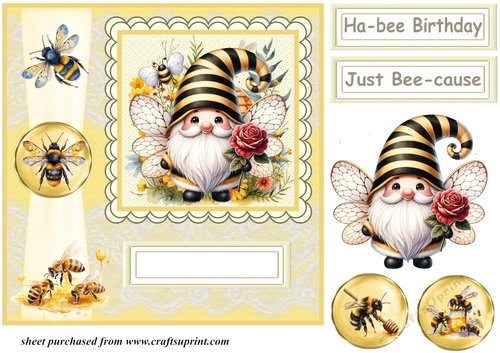 Bee gnome card front 6