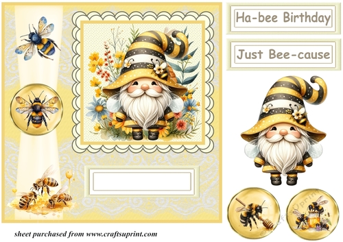 Bee gnome card front 8