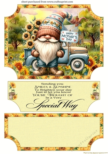 Sunflower Mothers day gnome ease topper and layered stopper(no base included)4