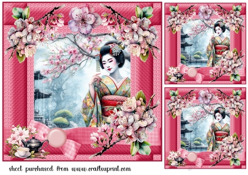 3 Japanese scene card fronts/toppers 2