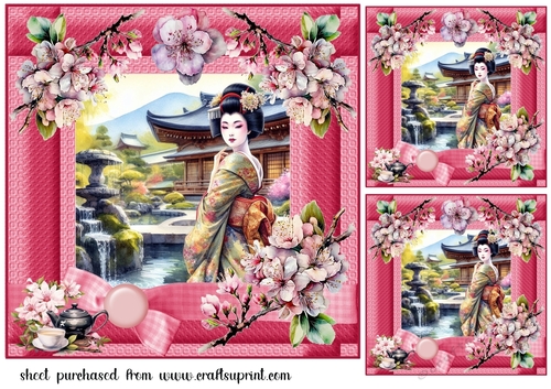 3 Japanese scene card fronts/toppers 4