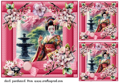 3 Japanese scene card fronts/toppers 6