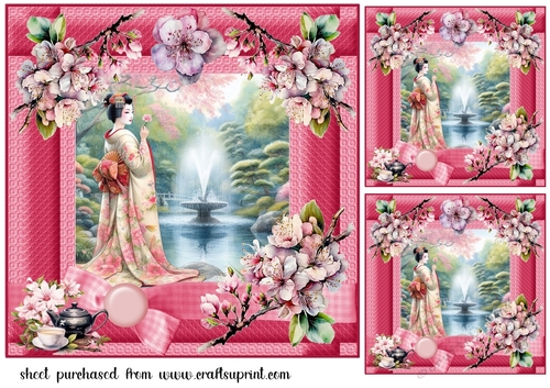 3 Japanese scene card fronts/toppers 8