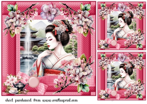 3 Japanese scene card fronts/toppers 10