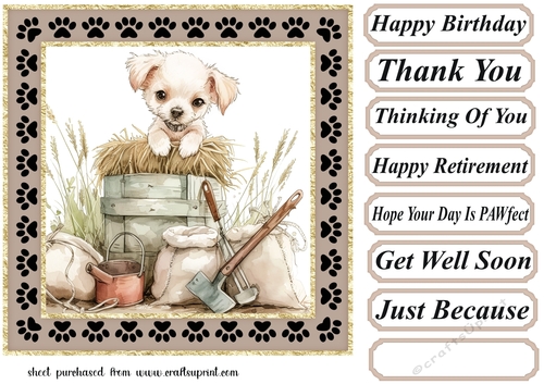 Its a dogs life on the farm card front 7