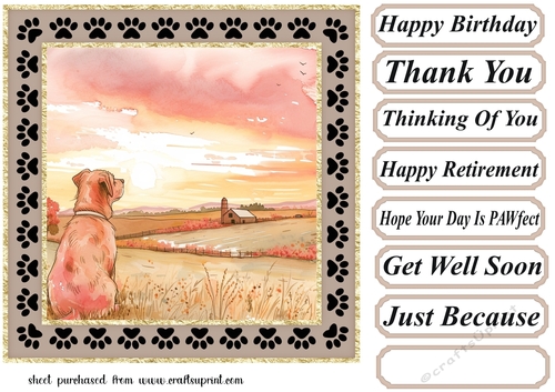 Its a dogs life on the farm card front 8