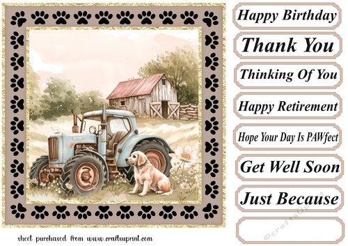 Its a dogs life on the farm card front 9