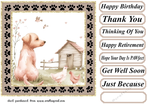 Its a dogs life on the farm card front 10