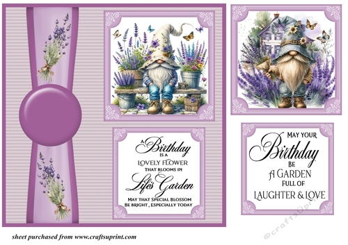 2 Panel lavender gnome card front 4