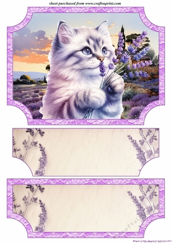 Lavender cat easel topper and layered stopper(no base included)