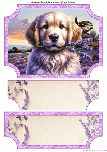 Lavender dog easel topper and layered stopper(no base included)