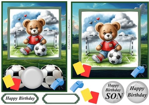 6x6 and 7x5 Football ted card fronts 1