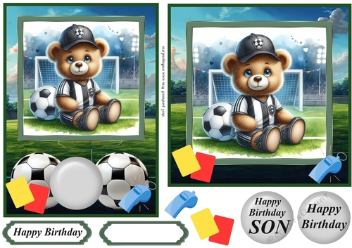 6x6 and 7x5 Football ted card fronts 2