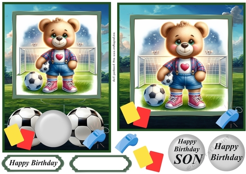 6x6 and 7x5 Football ted card fronts 3