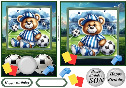 6x6 and 7x5 Football ted card fronts 4