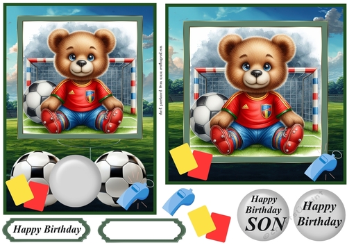 6x6 and 7x5 Football ted card fronts 5