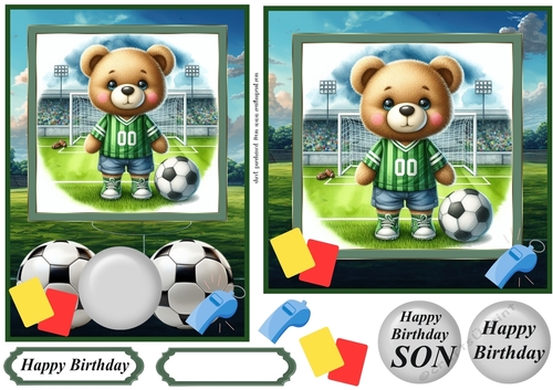6x6 and 7x5Football ted card fronts 6