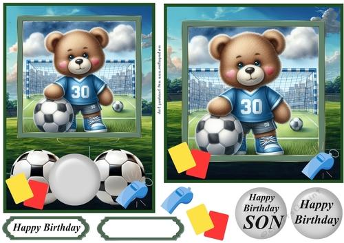 6x6 and 7x5  Football ted card fronts 8