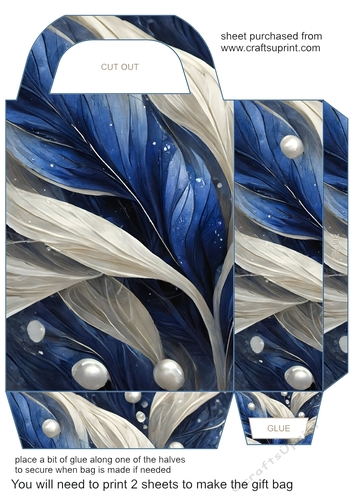 Blue and silver floral gift bag 5