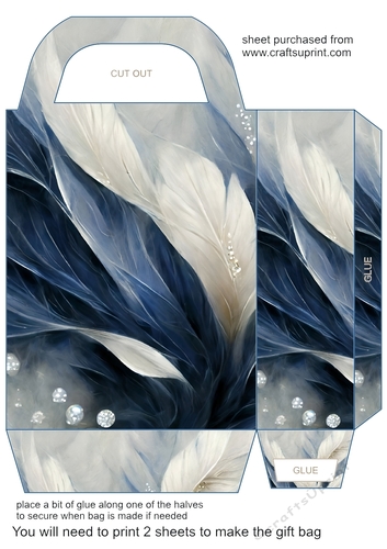 Blue and silver floral gift bag 10
