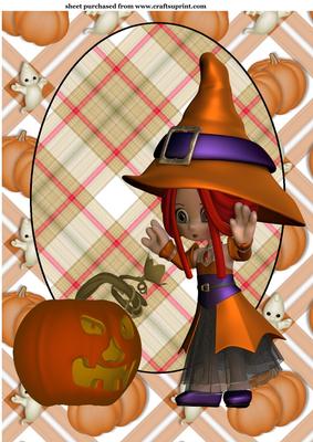 Little Witch Halloween Topper Set 2 8