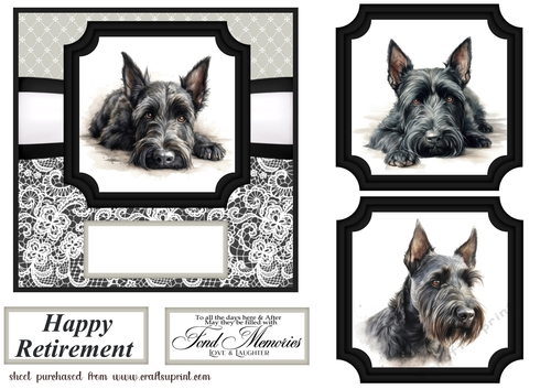 6x6 aprox Mono Scottish terrier card front 5