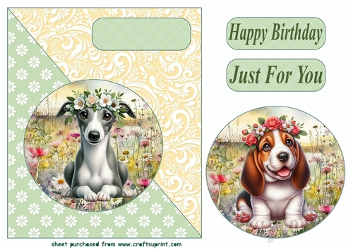 Floral pup card front (new) 1