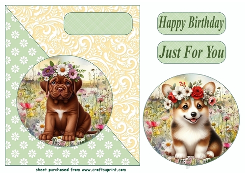 Floral pup card front (new) 3