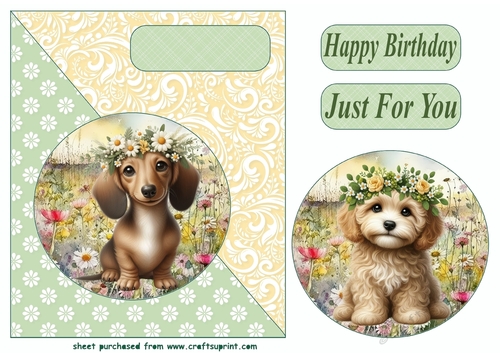 Floral pup card front (new) 4