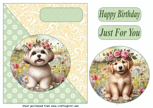 Floral pup card front (new) 5