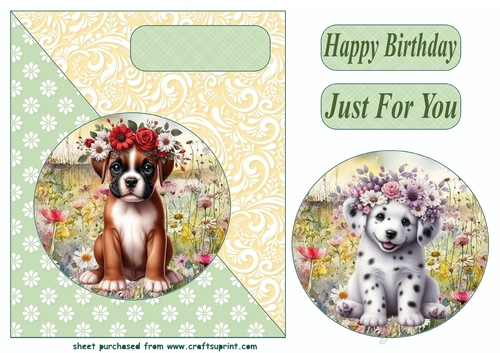 Floral pup card front (new) 7