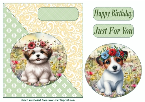 Floral pup card front (new) 9