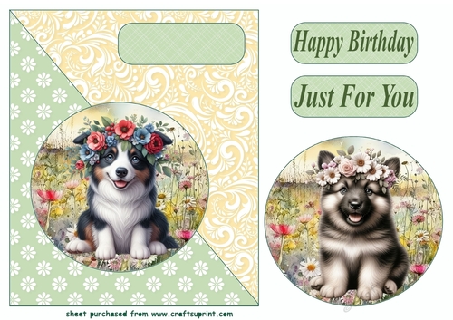 Floral pup card front (new) 10