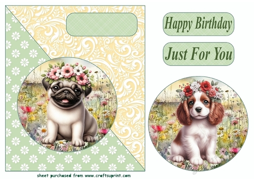 Floral pup card front (new) 11