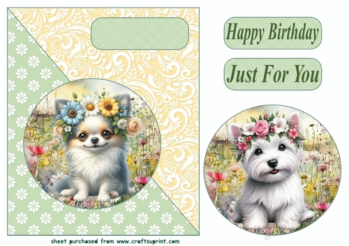 Floral pup card front (new) 12