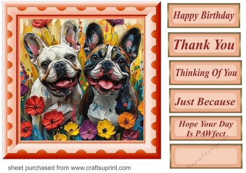 Bright paint effect dog card front 18