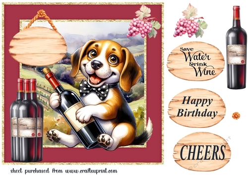 Dog with wine card front 9