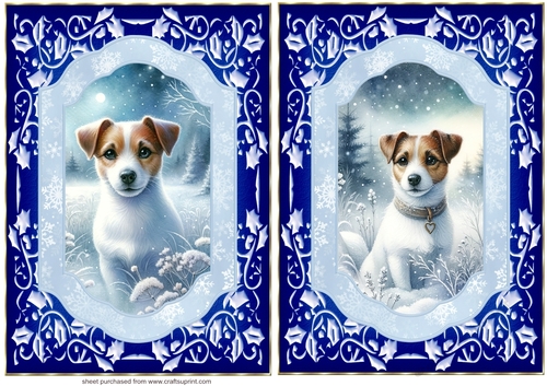 2 Blue winter Jack Russel card fronts 3