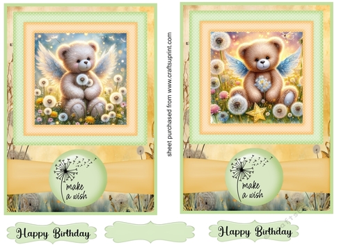 2 Fairy wish bear card fronts 1